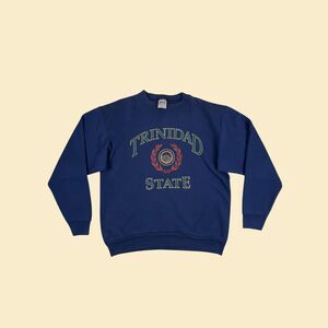 90s Trinidad State crewneck sweatshirt by Oneita, vintage blue Colorado pullover